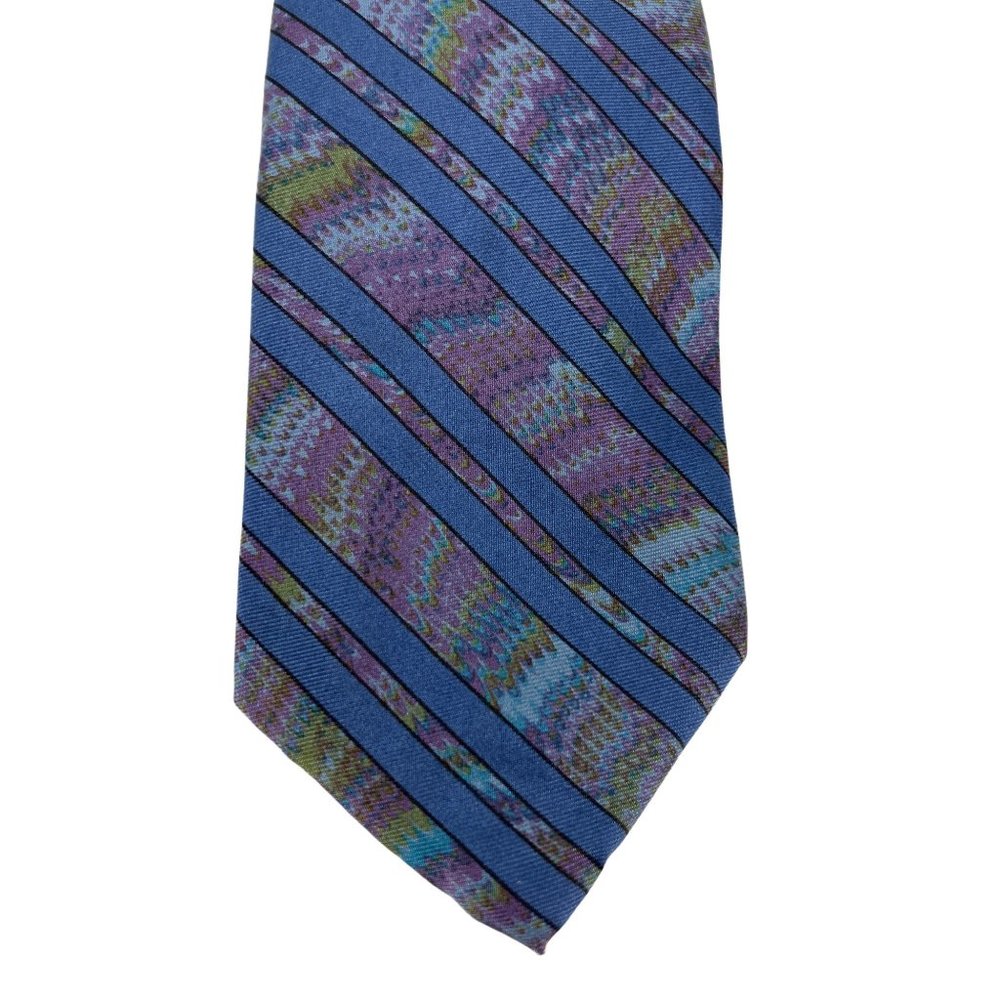 Sakowitz necktie blue purple striped geometric
